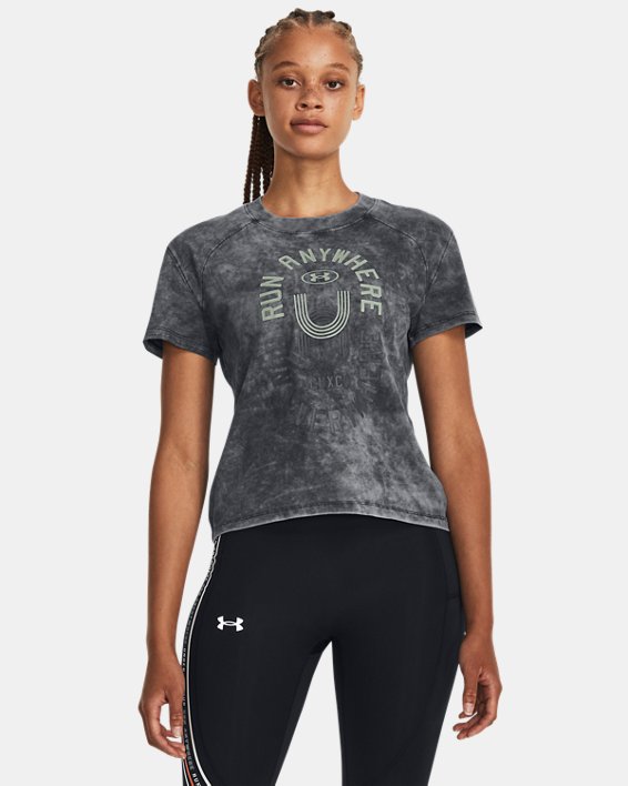 T-shirt à manches courtes UA Run Everywhere Graphic pour femme, Black, pdpMainDesktop image number 0